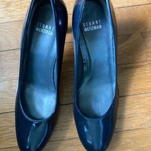 Stuart Weitzman blue patent leather pumps